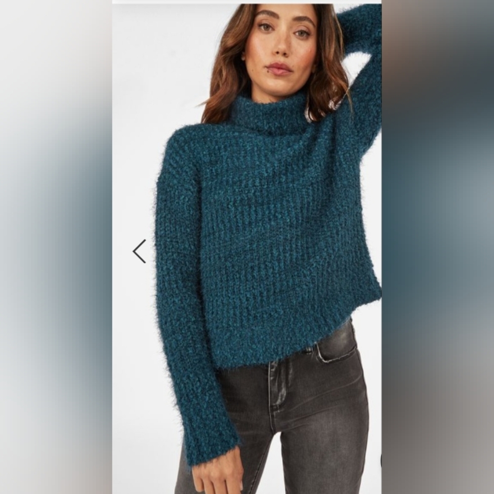 JustFab Fuzzy Turtle Neck Sweater